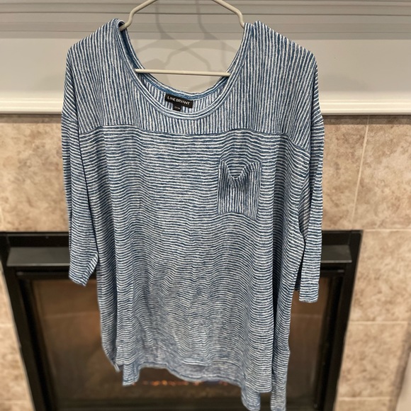 Lane Bryant 3/4 sleeve striped top - Picture 1 of 3